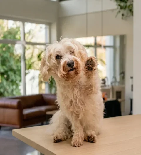 Susi Gauß | Feel-Good-Management & Motivation Hündin Susi Gauß, Feel-Good-Managerin im Team von Energieberater De Gauß in Mainz.
