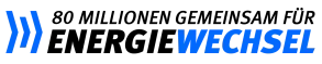 Energiewechsel – Gemeinsame Kampagne für effiziente Sanierung Logo der Bundeskampagne „80 Millionen gemeinsam für Energiewechsel“ zur Förderung der Energieeffizienz in Deutschland.